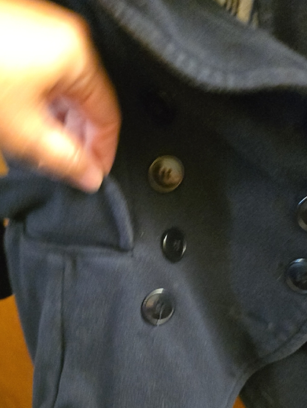 New York & Company Comfort Blazer Navy with Striped Trim - Picture 5 of 7